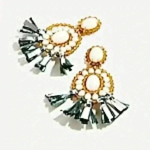 J Crew New Raffia Drop Earrings - Picture 1 of 2
